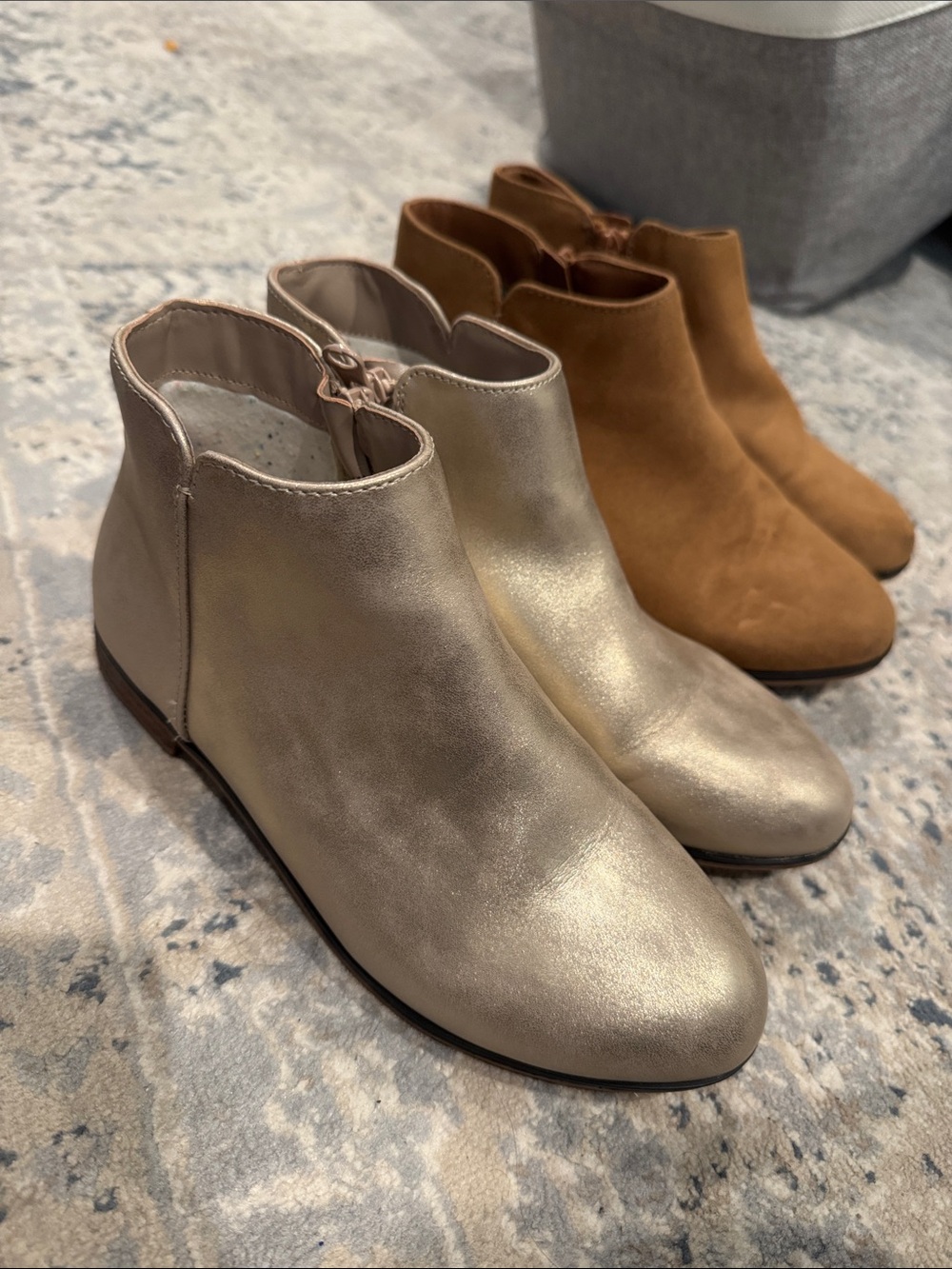 Cat & Jack rise gold Metallic and brown Gold Kids Ankle Boots lot